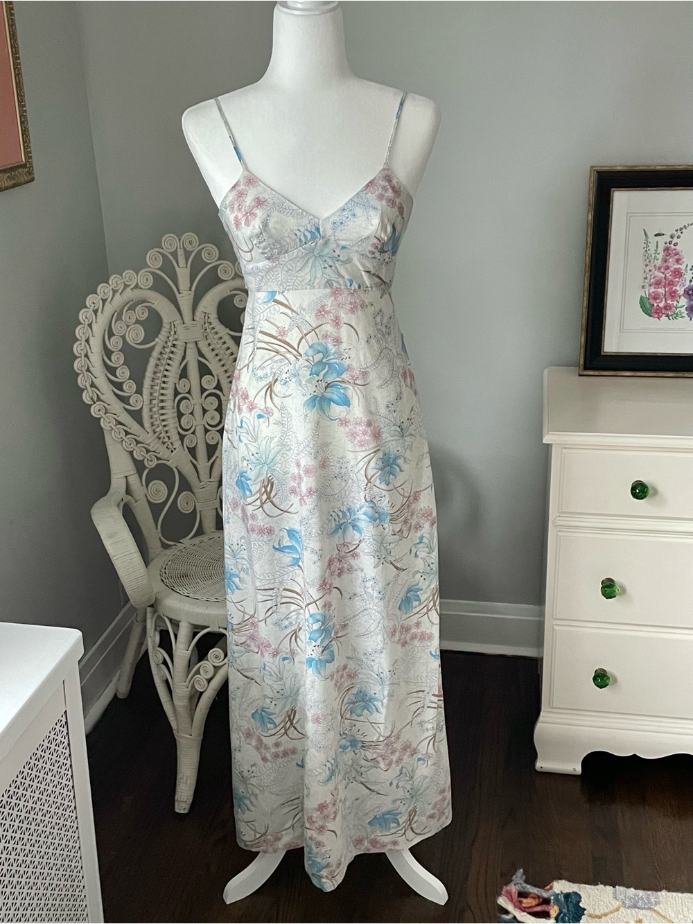 Vintage Liberty House Hawaii Floral Pattern Maxi Dress, Size 2/4